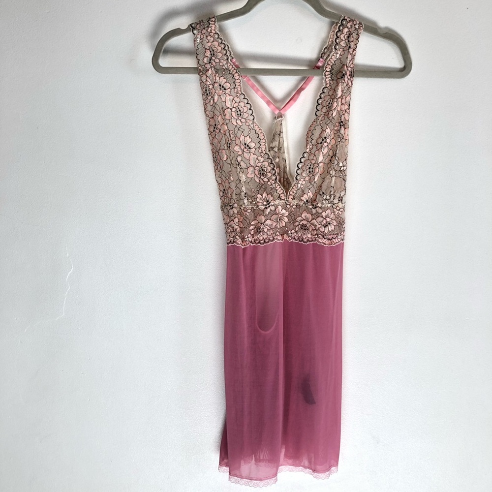 Popsi Pink and Tan baby doll lingerie.